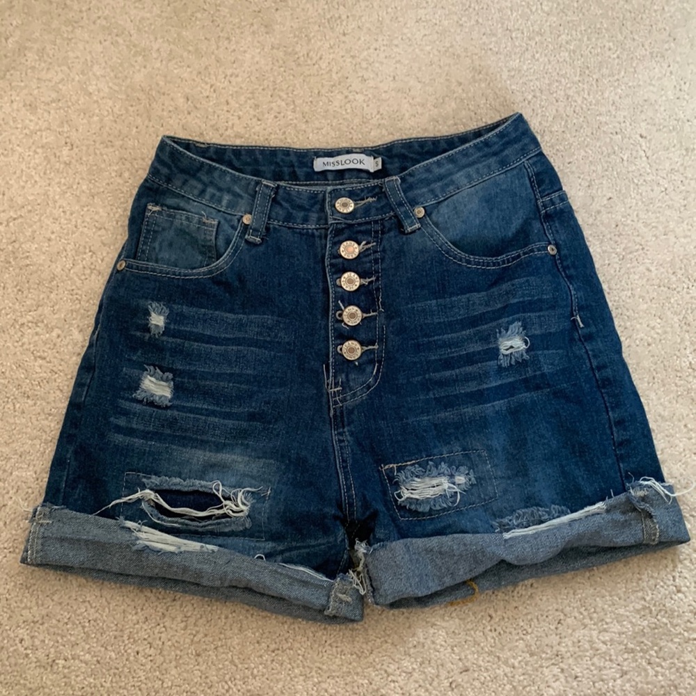 MISSLOOK denim jean shorts high waisted